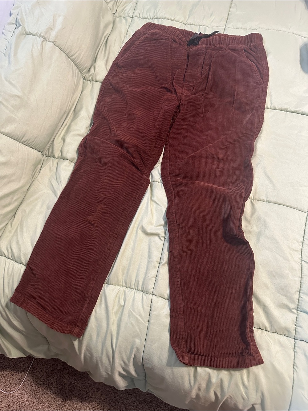 Men's Corduroy Pants with Drawstring Waist